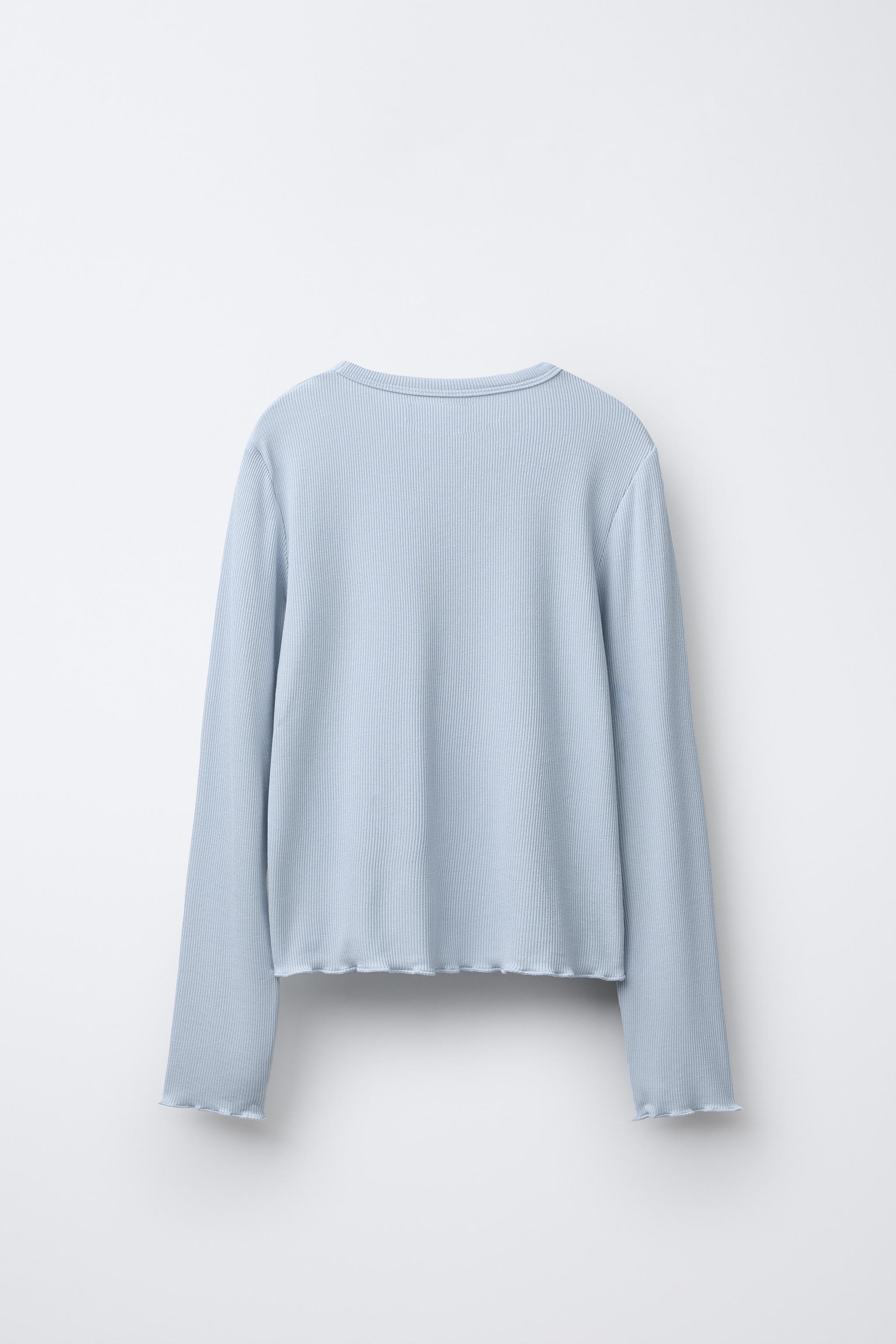 SEQUINED RIBBED T-SHIRT